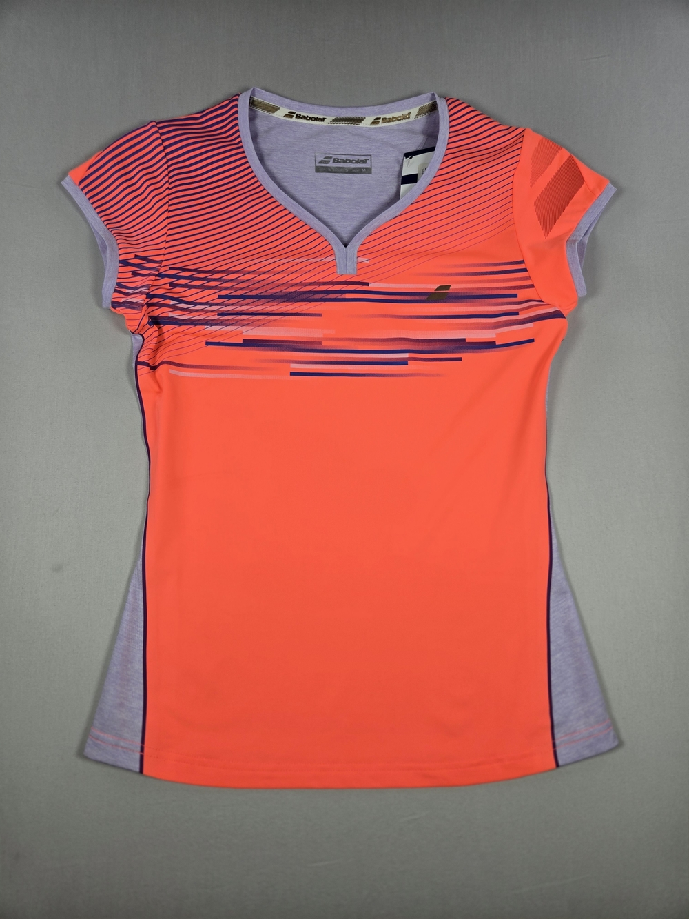 NWT Babolat Performance Cap Sleeve Tennis Pickleball Top Fluo Coral Neon Small